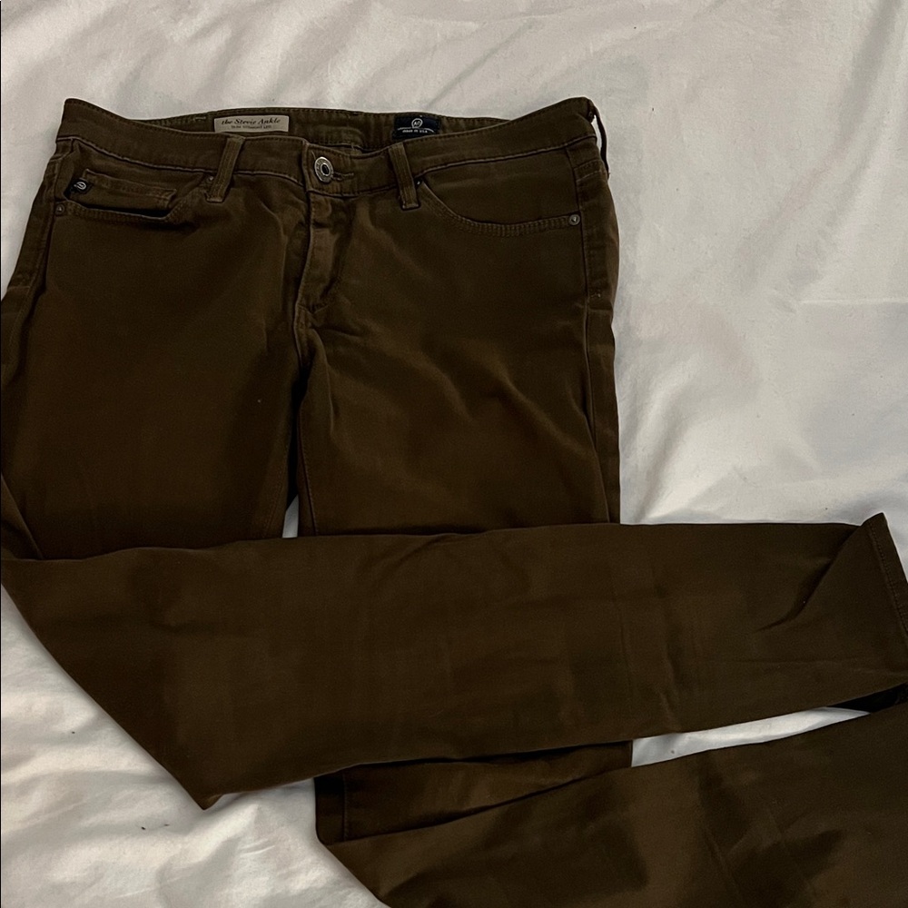 AG Adriano Goldschmied Dark Olive Skinny Jeans